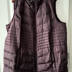 J. Jill Purple Quilted Puffer Vest with Full-Length Zipper